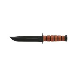 Couteau Ka-Bar USMC Lame 13.3cm Lisse Noir Manche Cuir - 1250
