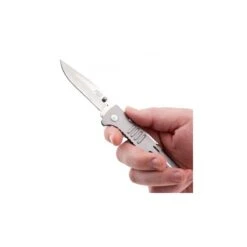 Couteau SOG SlimJim Lame 8.1cm Lisse Satin Manche Inox - SJ31-CP -Couteaux Séries Magasin Couteau SOG SlimJim lame Lisse Satin manche Inox SJ31 CP 5