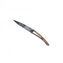 Couteau Deejo Tattoo Loup Lame 9.5cm Lisse Noire Manche Bois De Rose -Couteaux Séries Magasin couteau deejo tattoo loup lame 95cm lisse noire manche bois de rose 2