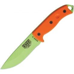 Couteau Lame Lisse Verte Manche Orange Model 5 Esee