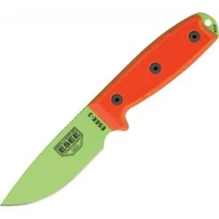 Couteau Lame Lisse Vert Venin Manche Orange Model 3 Esee