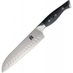 Couteau Santoku KOMORAN Lame Acier Damas Poignée Micarta KO030