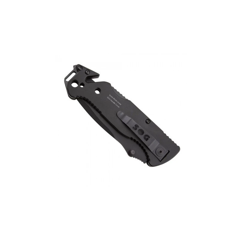 Couteau SOG Escape Lame 8.6cm Semi-dentelée Noir Manche Aluminum - FF25-CP 7 Couteau SOG Escape Lame 8.6cm Semi-dentelée Noir Manche Aluminum - FF25-CP – Image 5