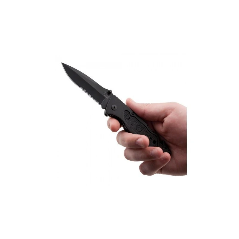 Couteau SOG Escape Lame 8.6cm Semi-dentelée Noir Manche Aluminum - FF25-CP 9 Couteau SOG Escape Lame 8.6cm Semi-dentelée Noir Manche Aluminum - FF25-CP – Image 7