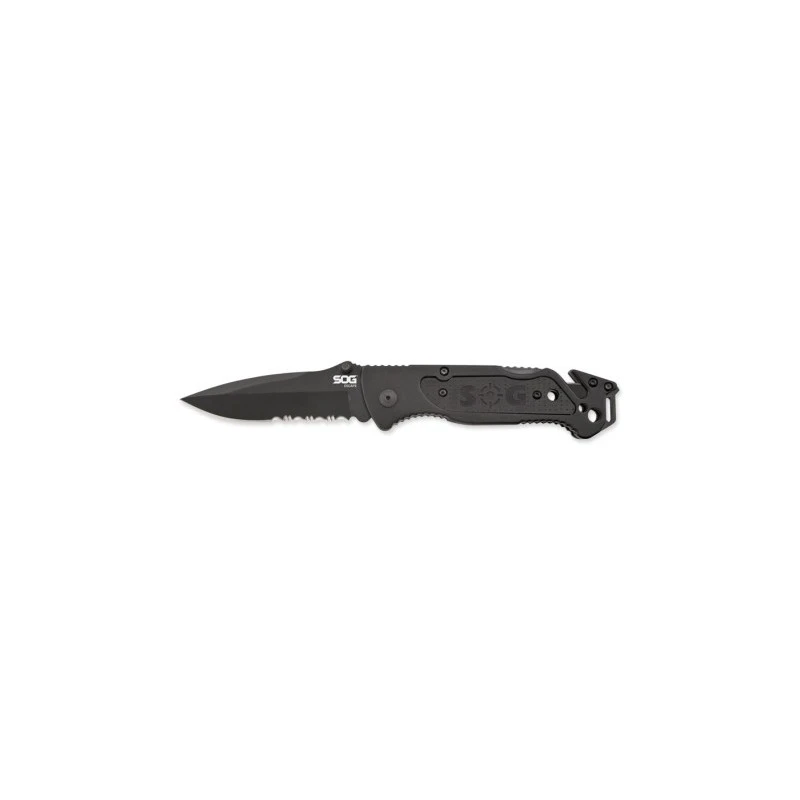 Couteau SOG Escape Lame 8.6cm Semi-dentelée Noir Manche Aluminum - FF25-CP 3 Couteau SOG Escape Lame 8.6cm Semi-dentelée Noir Manche Aluminum - FF25-CP
