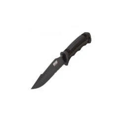 Couteau SOG Seal Strike Lame 12.4cm Semi-dentelée Noir Manche Inox - SS1003 -Couteaux Séries Magasin couteau sog seal strike lame 124cm semi dentelee noir manche inox ss1003 1