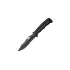 Couteau SOG Seal Strike Lame 12.4cm Semi-dentelée Noir Manche Inox - SS1003 -Couteaux Séries Magasin couteau sog seal strike lame 124cm semi dentelee noir manche inox ss1003 2