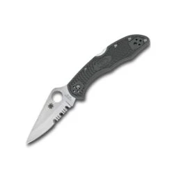 Couteau Spyderco Delica Lame 7.3cm Semi-dentelée Satin Manche FRN (Nylon Renforcé) - C11PSFG