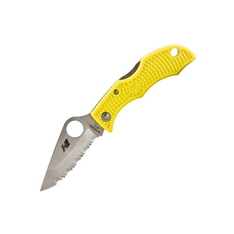 Couteau Spyderco Ladybug Lame 4.9cm Dentelée Satin Manche FRN (Nylon Renforcé) - LYLS3 3 Couteau Spyderco Ladybug Lame 4.9cm Dentelée Satin Manche FRN (Nylon Renforcé) - LYLS3