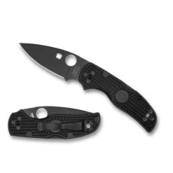 Couteau Spyderco Native 5 Lame 7.5cm Lisse Noir Manche Noir FRN (Nylon Renforcé) - C41PBBK5