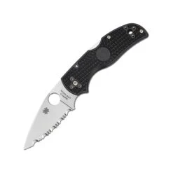 Couteau Spyderco Native Lame 7.6cm Dentelée Satin Manche FRN (Nylon Renforcé) - C41SBK5