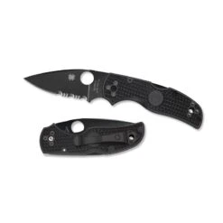 Couteau Spyderco Native Lame 7.6cm Semi-dentelée Noir Manche FRN (Nylon Renforcé) - C41PSBBK5