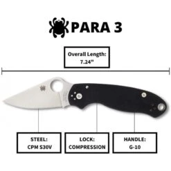 Couteau Spyderco PARA 3 Lame 7.5cm Lisse Acier Manche G-10 (Fibre De Verre) - C223GP 10 Couteau Spyderco PARA 3 Lame 7.5cm Lisse Acier Manche G-10 (Fibre De Verre) - C223GP -Couteaux Séries Magasin couteau spyderco para 3 lame 75cm lisse acier manche g 10 fibre de verre c223gp 3
