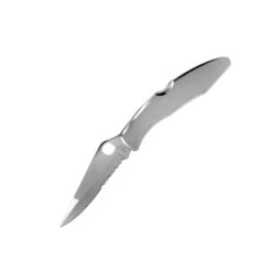 Couteau Spyderco Police Lame 10.4cm Semi-dentelée Inox Manche Inox