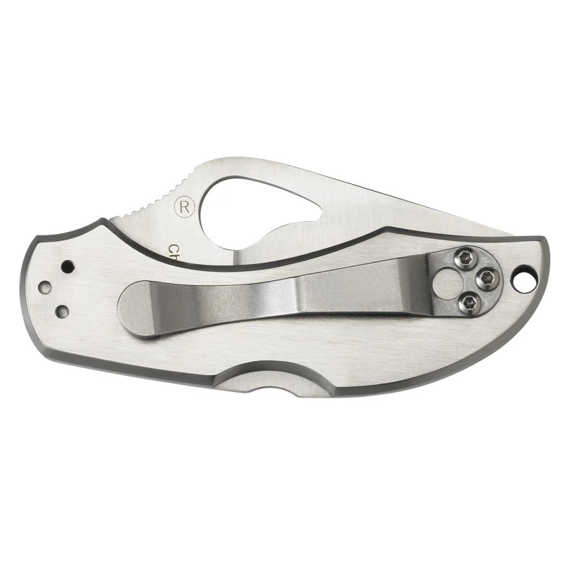 Couteau Spyderco Robin Lame Lisse 6cm Manche Acier Inoxydable BY10P2 4 Couteau Spyderco Robin Lame Lisse 6cm Manche Acier Inoxydable BY10P2 – Image 2
