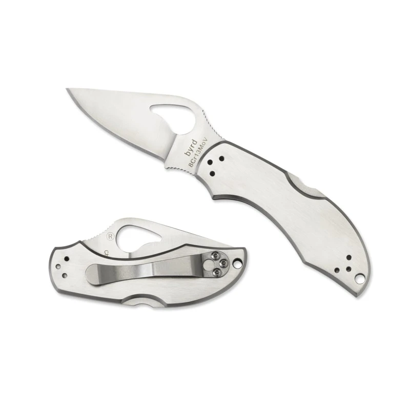 Couteau Spyderco Robin Lame Lisse 6cm Manche Acier Inoxydable BY10P2 5 Couteau Spyderco Robin Lame Lisse 6cm Manche Acier Inoxydable BY10P2 – Image 3
