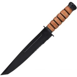 Machette Survival USMC Lame Tanto Acier Manche Cuir UNITED CUTLERY
